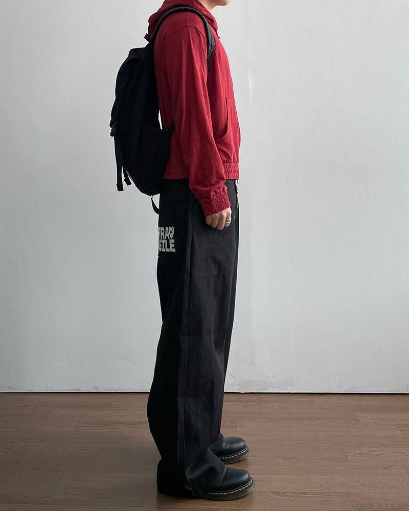 Hash Lettering Denim Pants