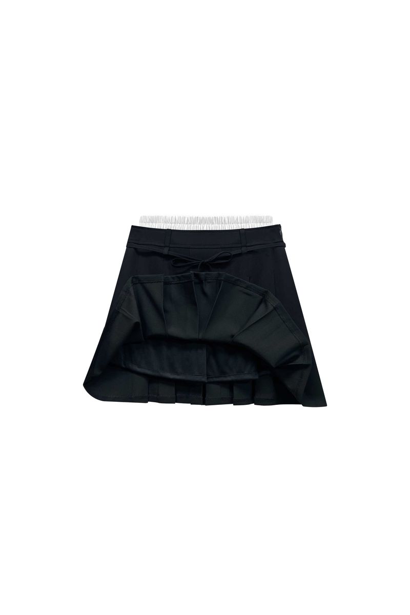 MILD PLEATS SKIRT PANTS / BLACK
