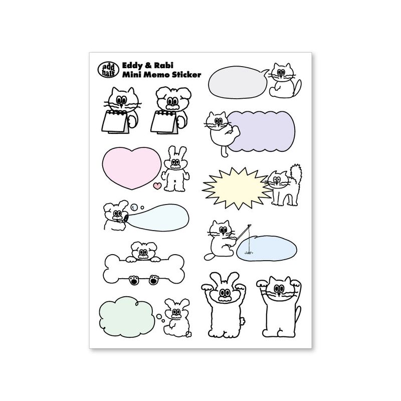 ADDHALF(アドハーフ)の「Eddy & Rabi Mini Memo Sticker(Smartphone Accessories)」