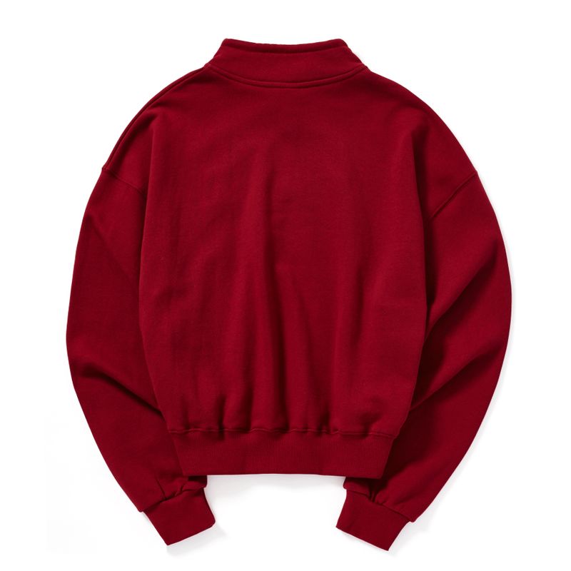 HIGH NECK STRING SWEATSHIRT_DEEP RED