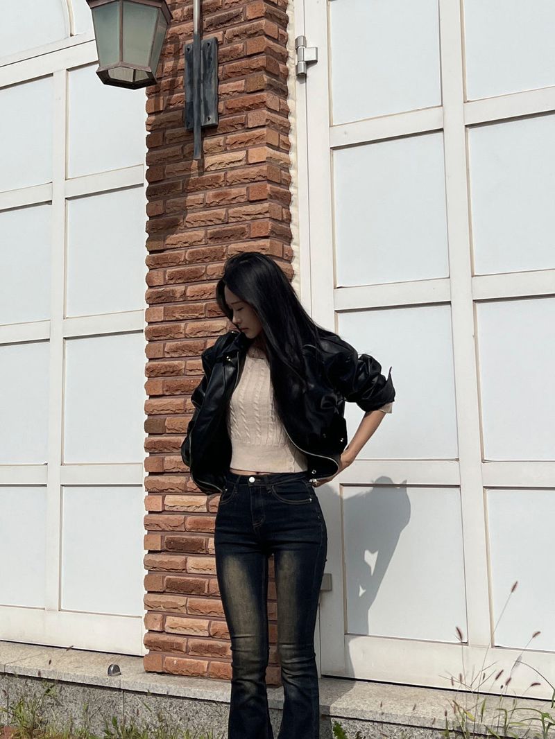 Y2K Vintage Washed Brownie Bootcut High Waist Long Pants