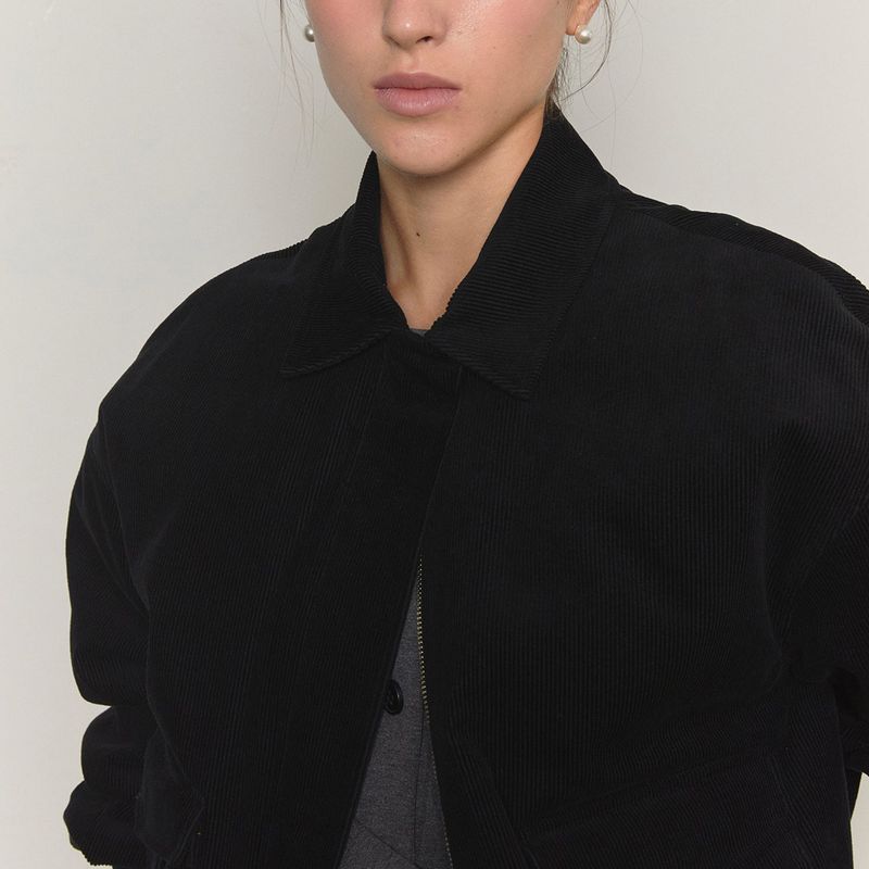 Corduroy Bomber Jacket _ Black