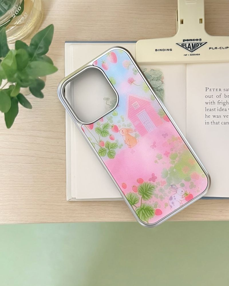 【MADE】Pink Berry Garden Silver Bumper Case