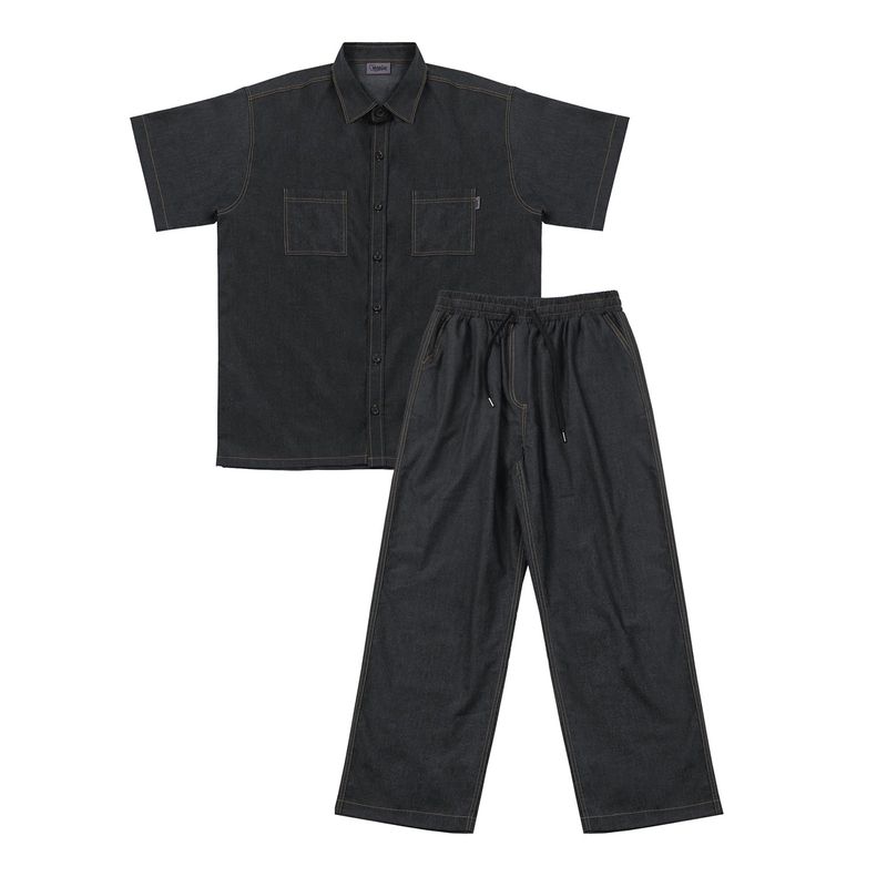 ARCANE FUNK(アーケインファンク)の「BLACK FAKE DENIM SETUP(Tops)」
