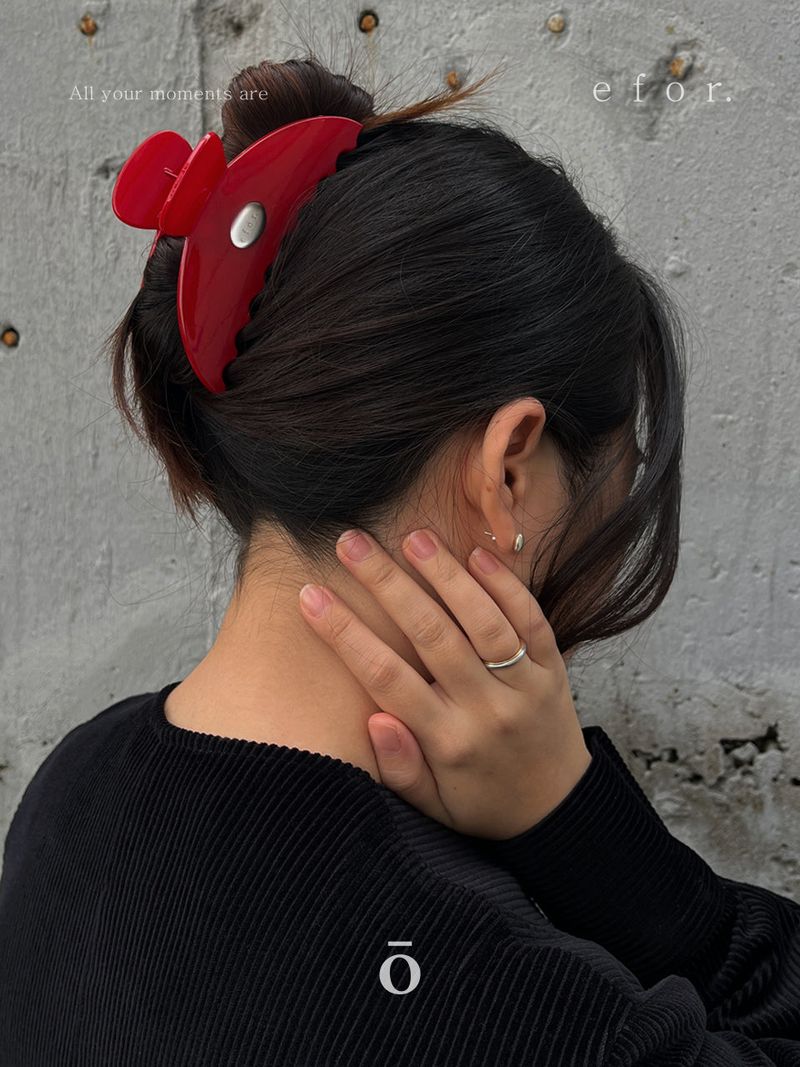 Logo Button Hair Clip L