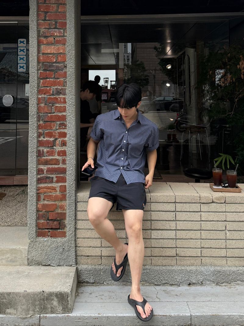 Ray crop checkered short-sleeved shirt