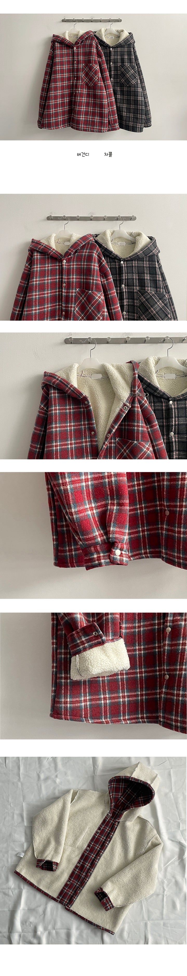 Revl's Dumble Wool Lining Checkered Hoodie Jacket