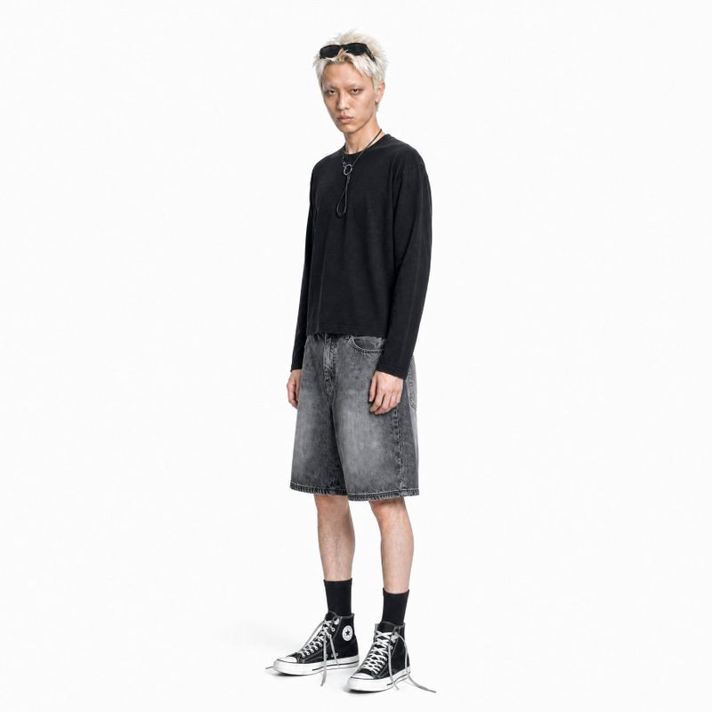 Men's Crop Long Sleeve T-Shirt Black