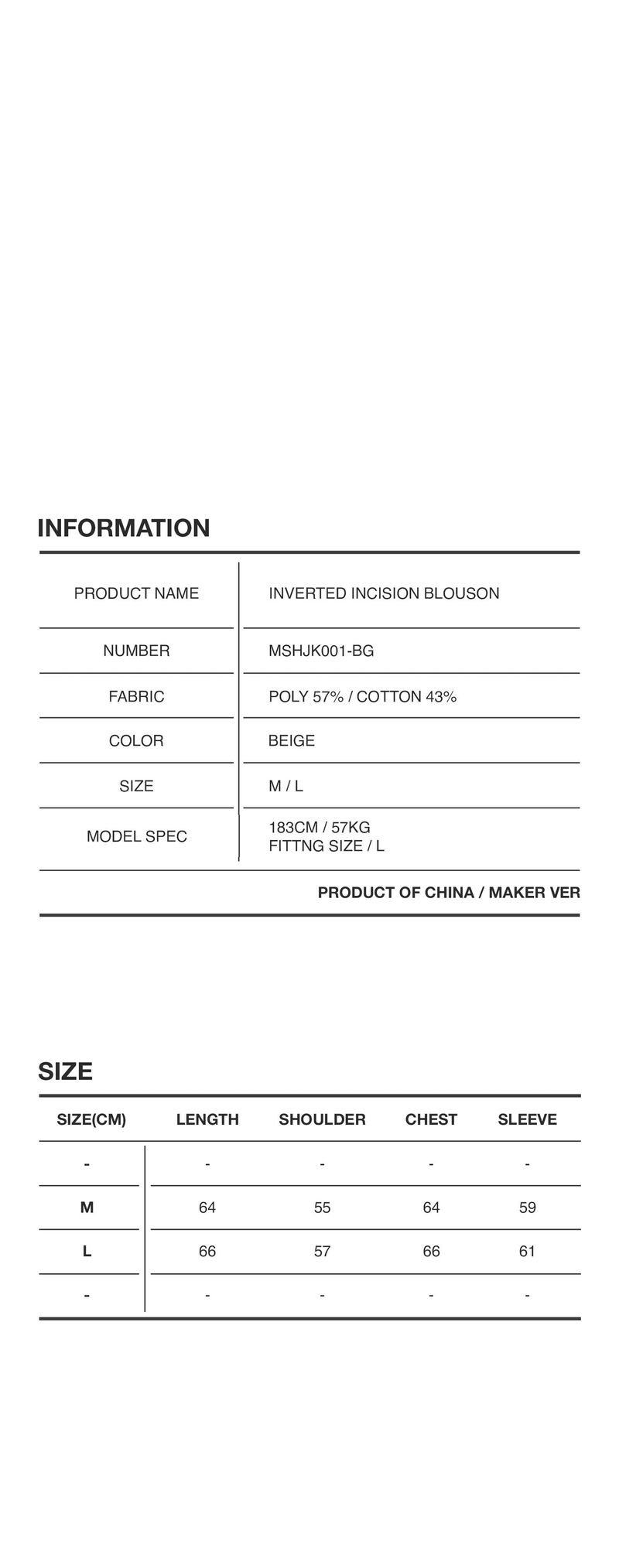 INVERTED INCISION BLOUSON