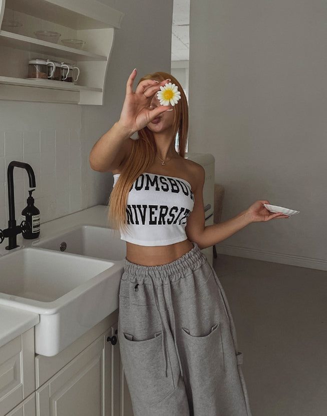 Bloom Lettering Pig Tube Top (+With Cup)