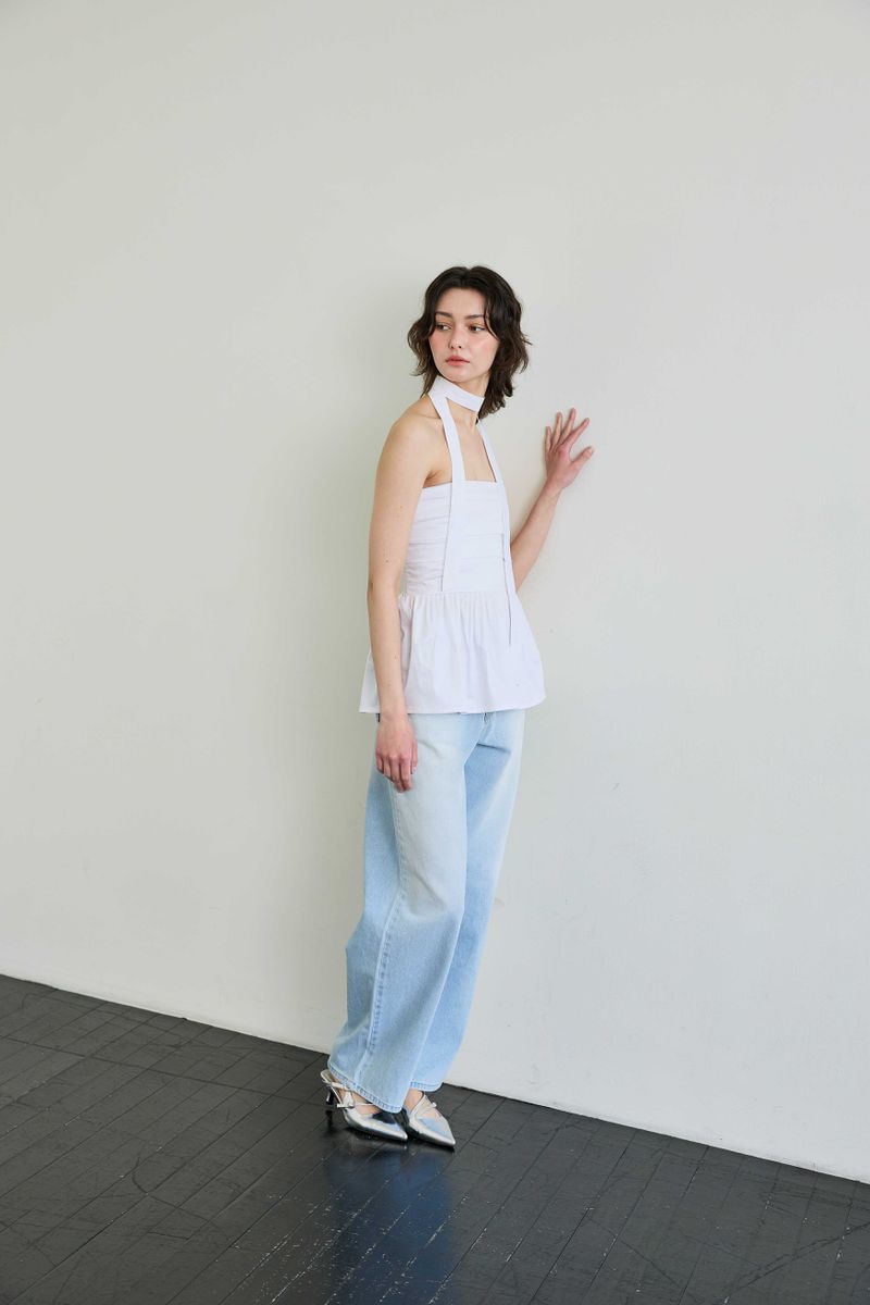 AZURE WIDE DENIM PANTS / SKY BLUE