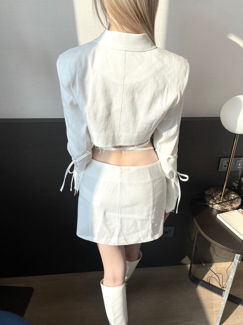 1216. Lope strap damage crop jk (2color)
