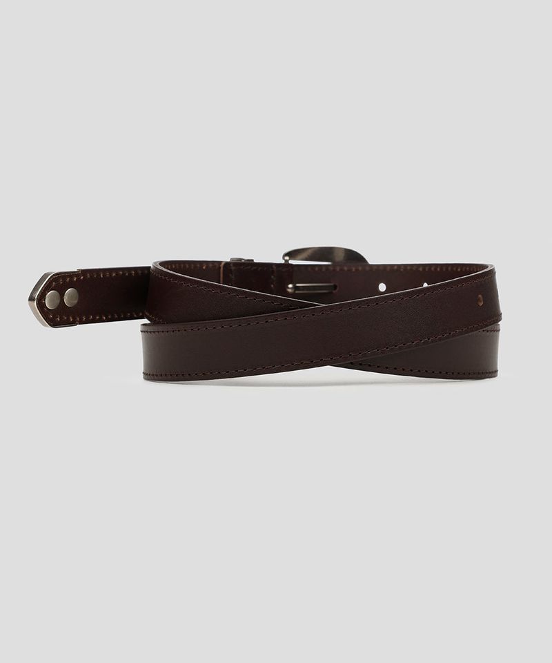 Cow leather western belt brown
