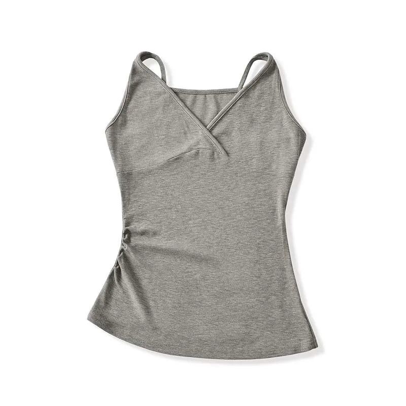 Cross-Neck Slim Sleeveless Top