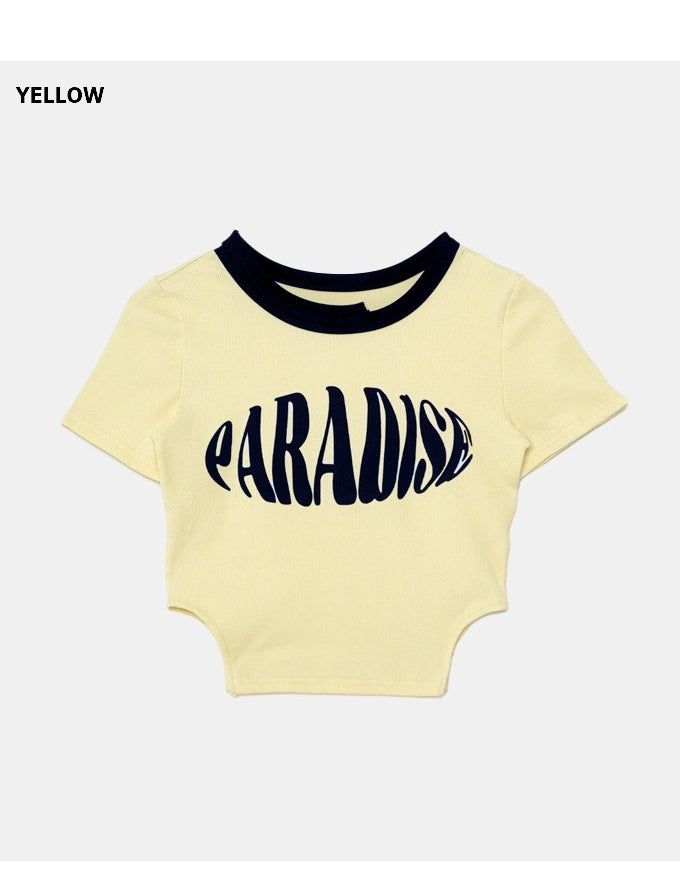 Paradise Side Cutting Cropped T-Shirt