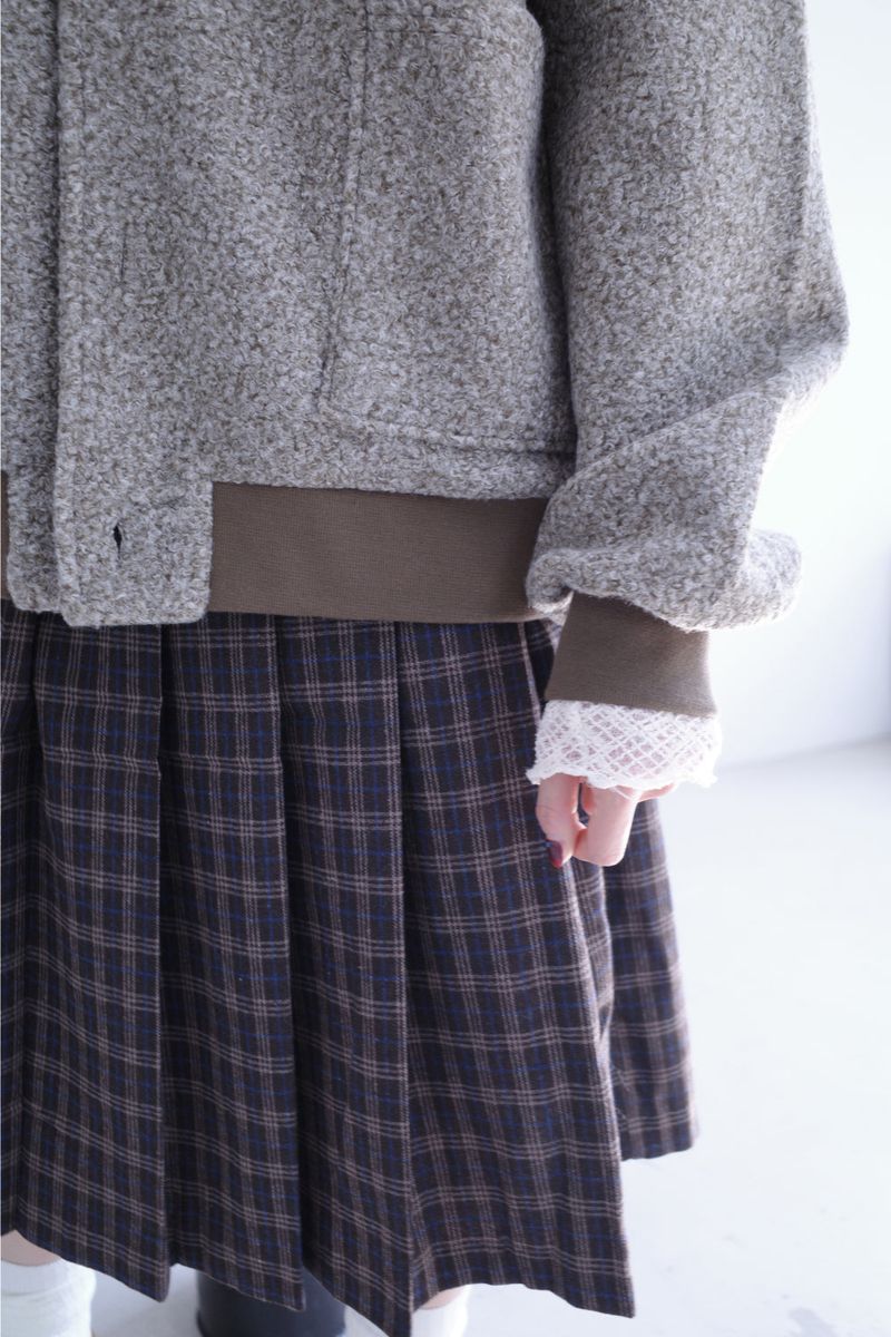 Hose check pleats midi sk (2color)