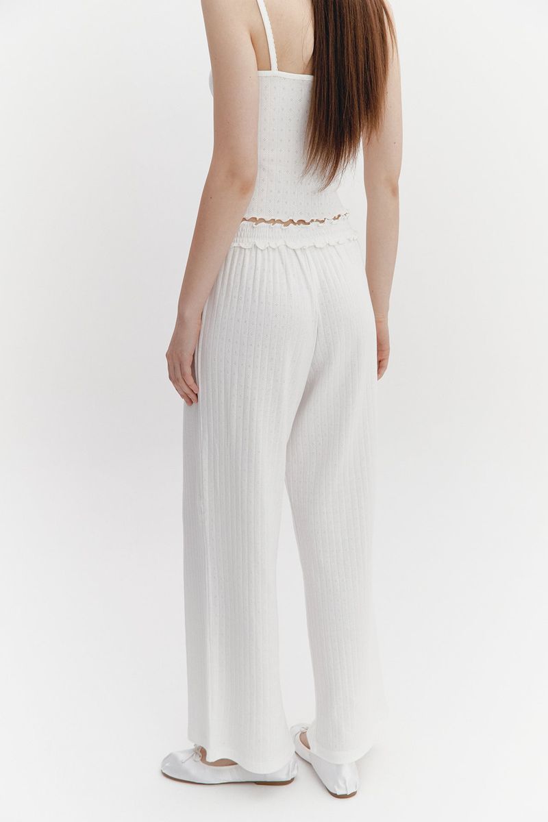 Wave Frill Pants Ivory