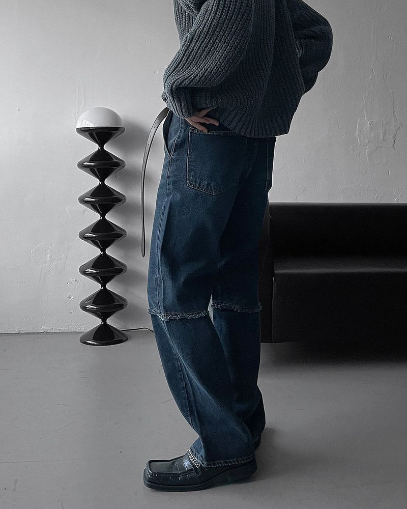LR9316 Knee incision denim (S ~ L)