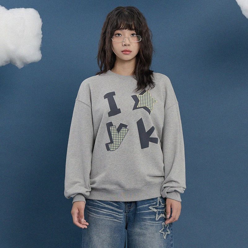 YK Check Applique Sweatshirt