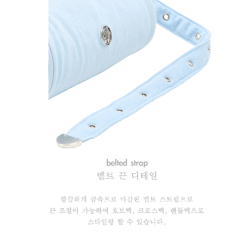 2WAY BELTED STRAP BARREL BAG SMALL_LIGHT WASH DENIM