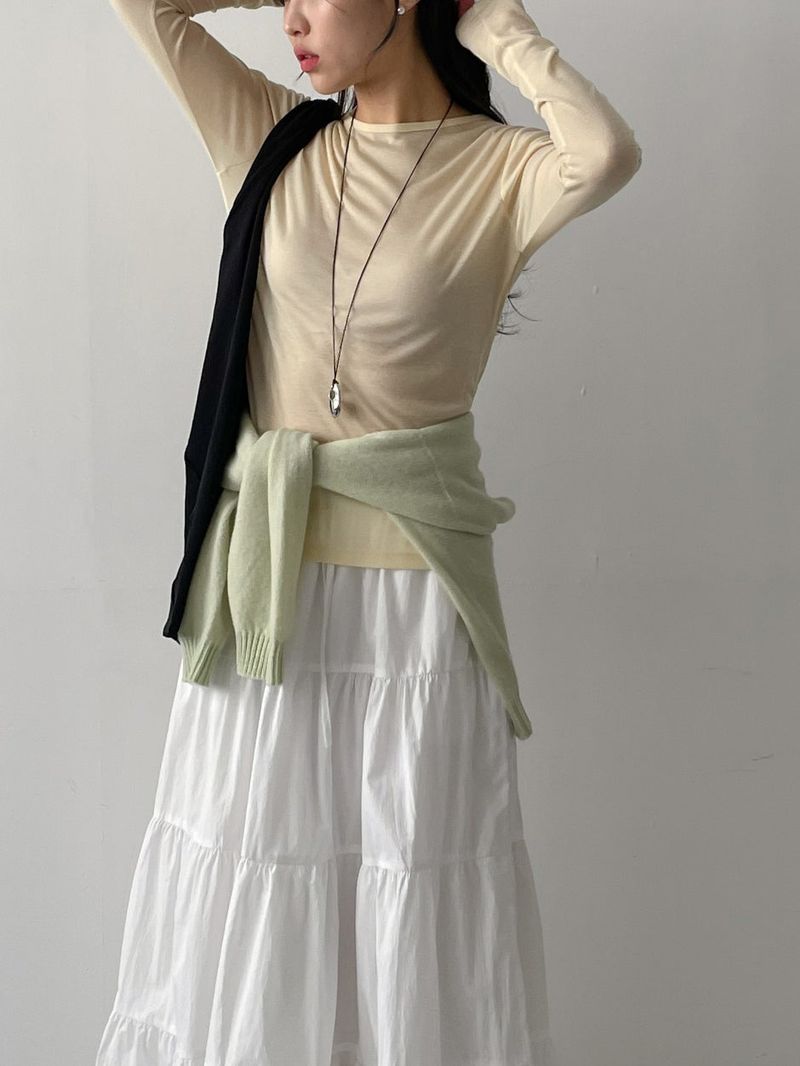 INCHANT ME(インチャントミー)の「Feeling Tencel Round Neck T-shirt(Tops)」