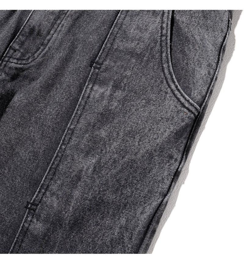 INCISION INVERTED WASHED DENIM PANTS