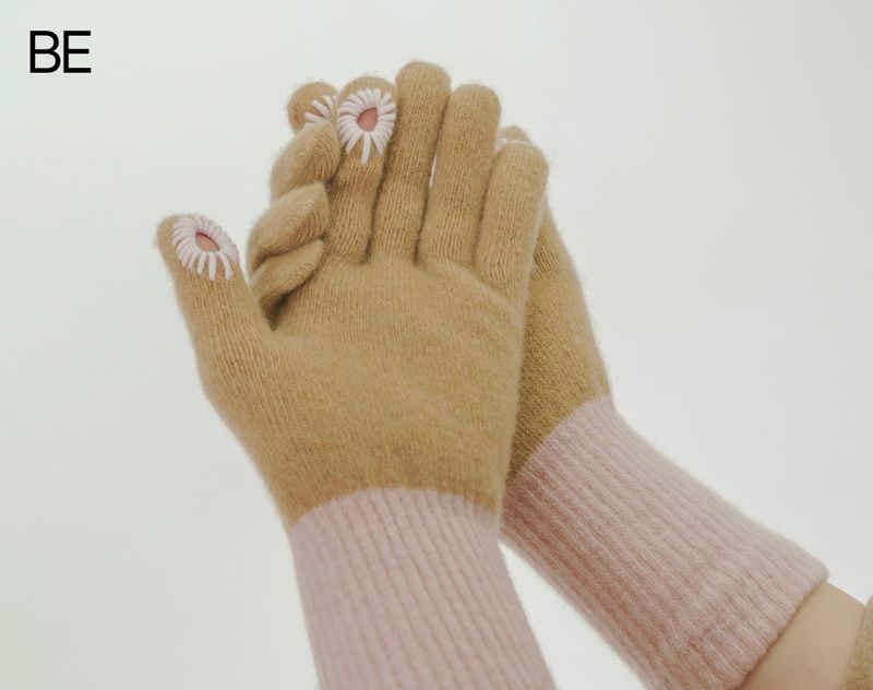 twoton twohole long touch finger gloves 3colors