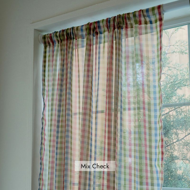 Retro Patterned Chiffon Door Curtain - L size