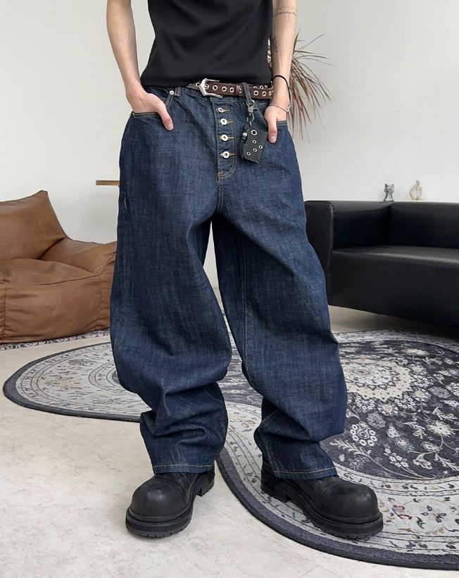 SATIIIZ（サティーズ）の「Dape embroidered fly denim pants（Pants）」