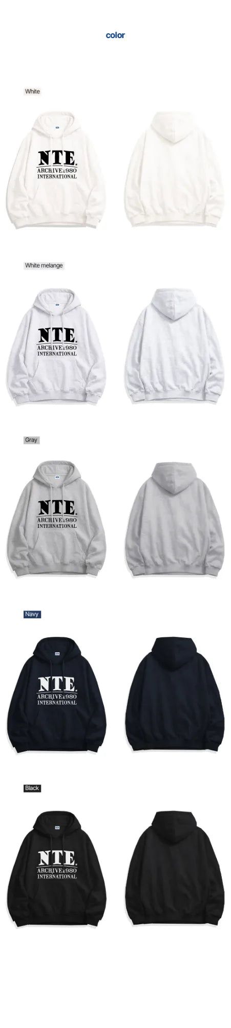 quad logo hoodie (5color)