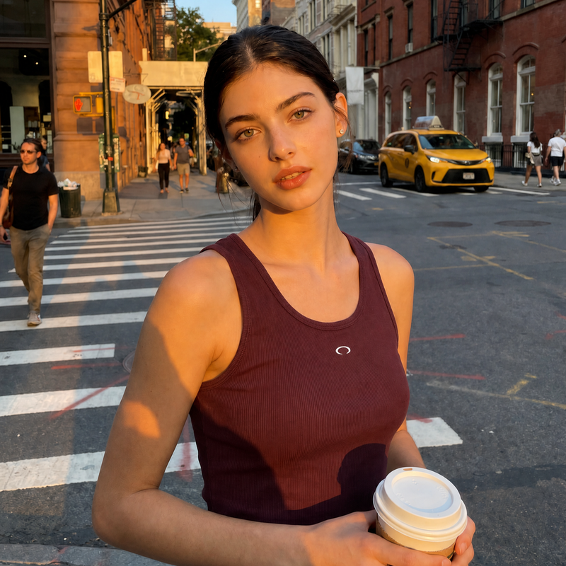 GLOW EVENING CLUB（グロー イブニング クラブ）の「HORIZON RING SHORT SLEEVELESS [BURGUNDY]（Tops）」