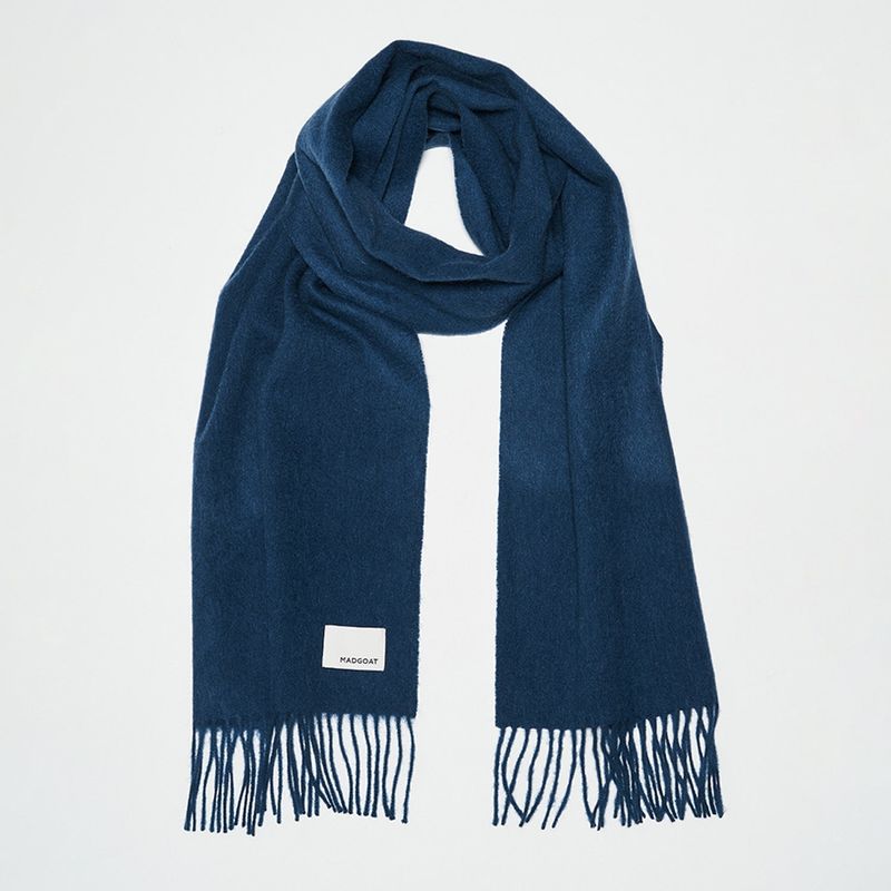 Wool Woven Scarf Solid_Indigo Blue