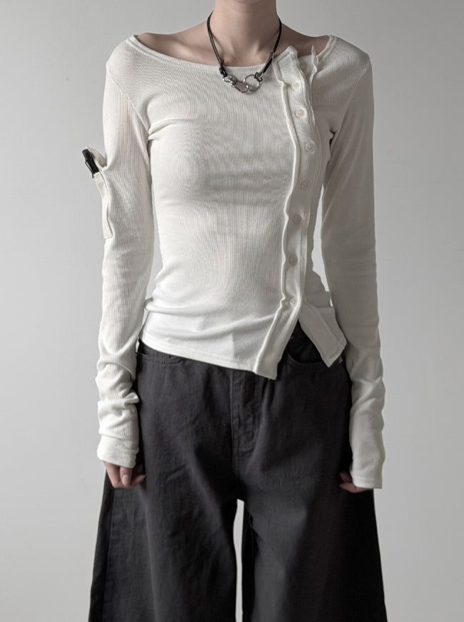 Structured Pocket Cardigan Top