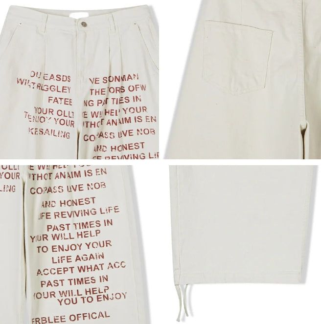 Karud lettering cotton pants