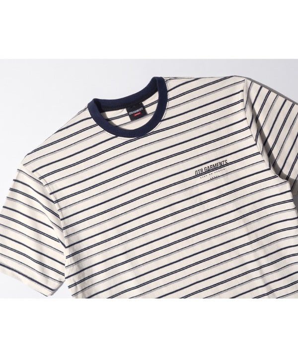 LBストライプ シンプルロゴ ウォッシュド Tシャツ(Ivory)