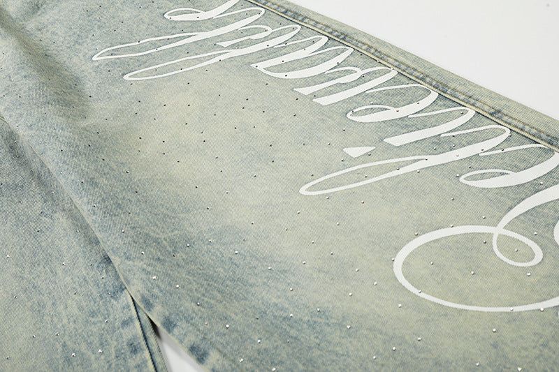 Aven Script Wide Denim