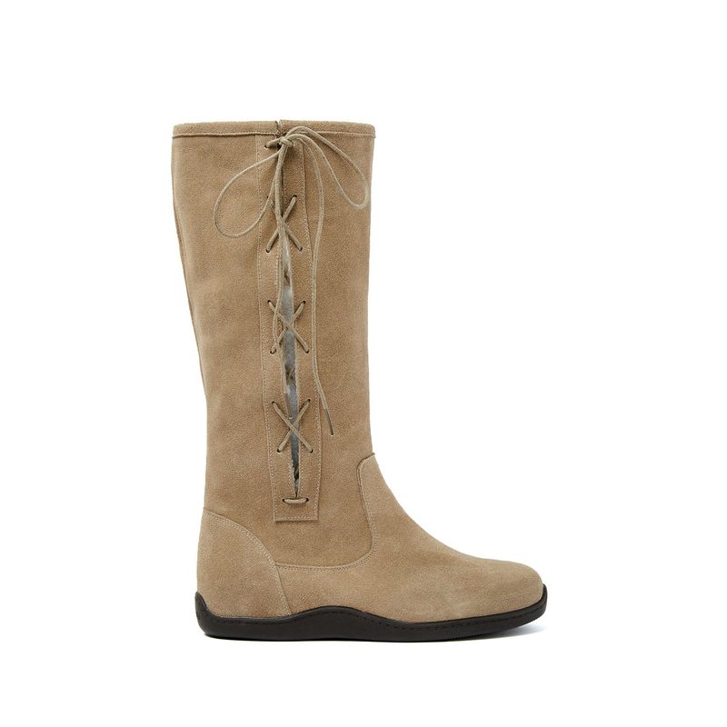 Bow 0010. Ribbon Shearling Boots - 3colors