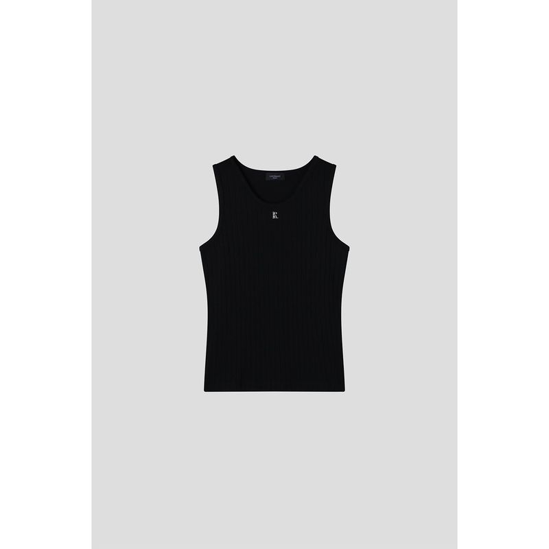 High ribbed logo sleeves(Black)