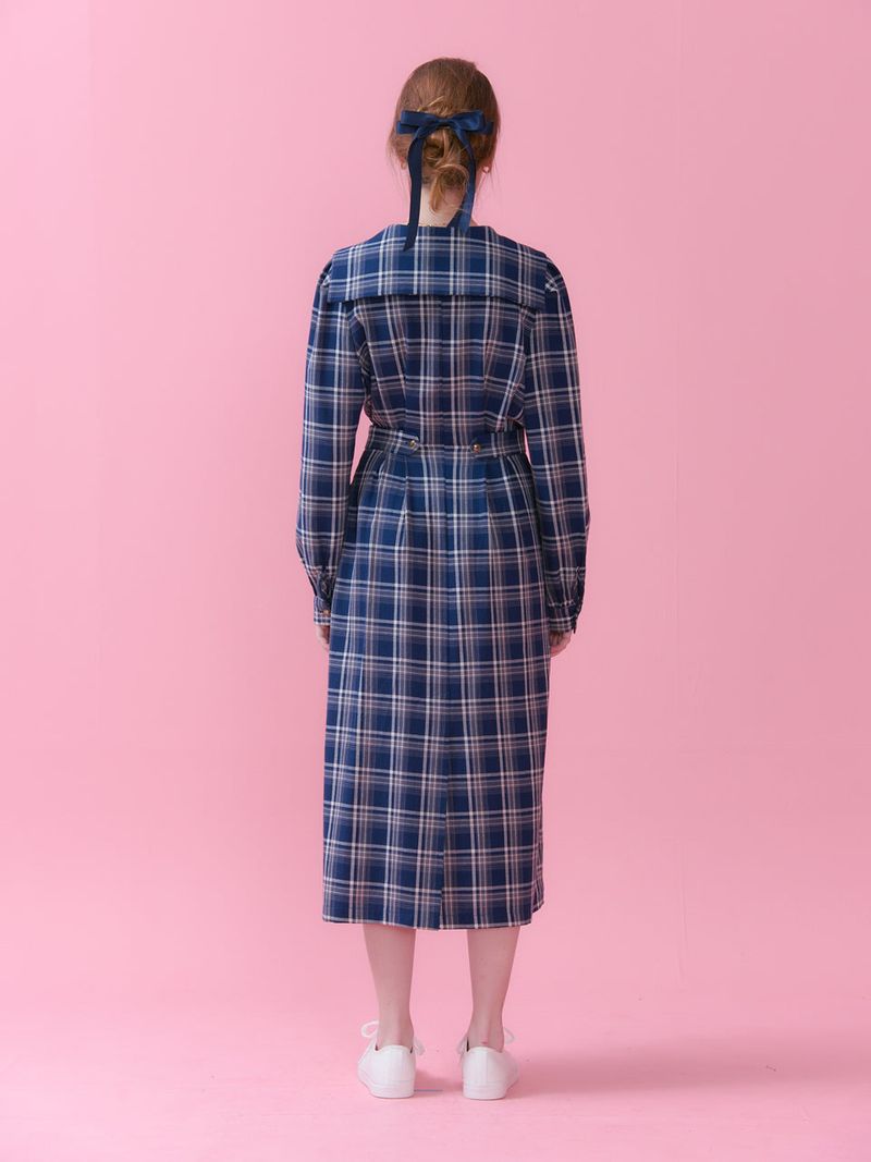SAILOR COLLAR SHIRTS ONEPIECE_NAVY