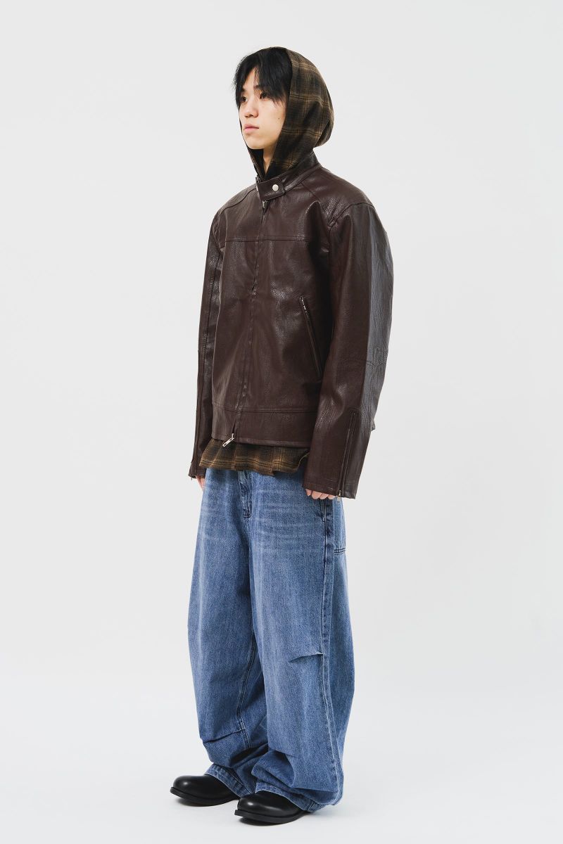 Burn Leather jacket (3color)