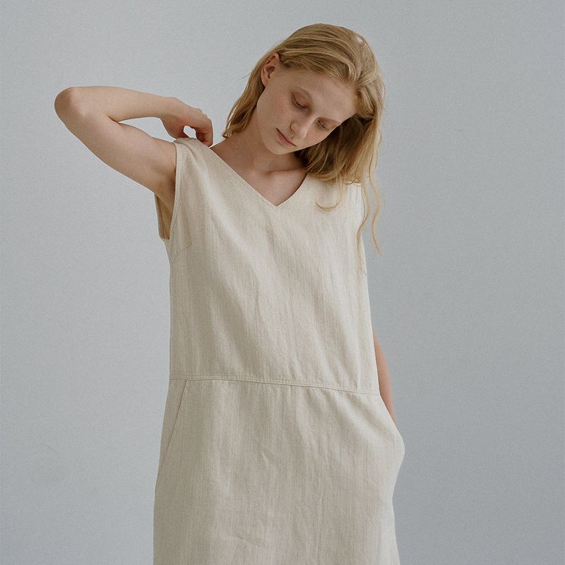 And v-neck dress