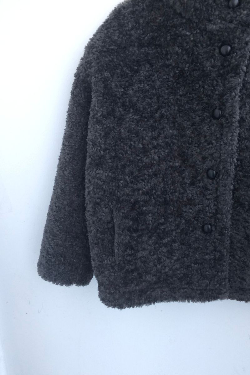 highneck puffy fur jacket