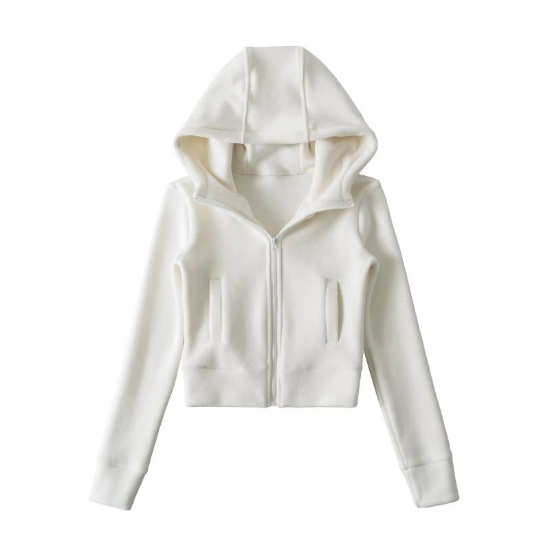 Emily Soft Crop Hoodie Zip-Up