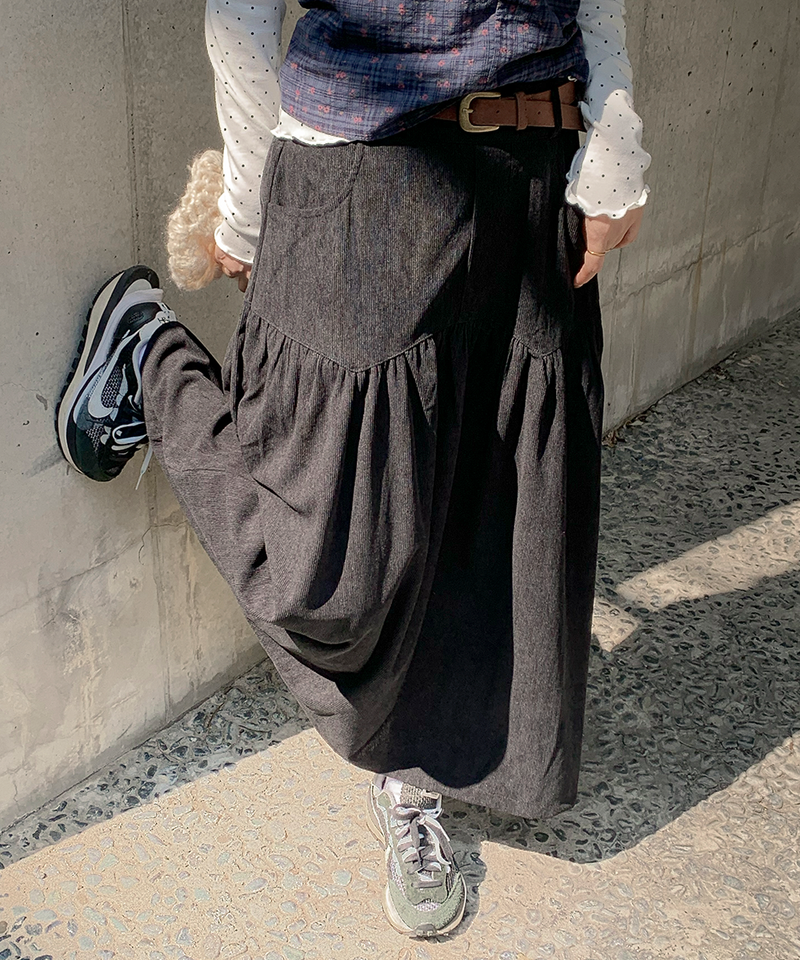 corduroy long skirt