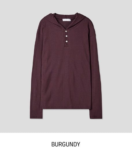 Taze Line Button Knit Hoodie