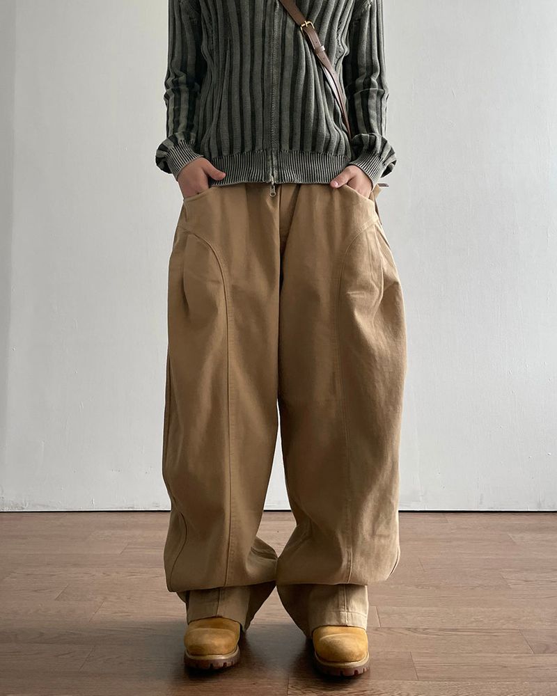 ボリューム リベット コットン パンツ