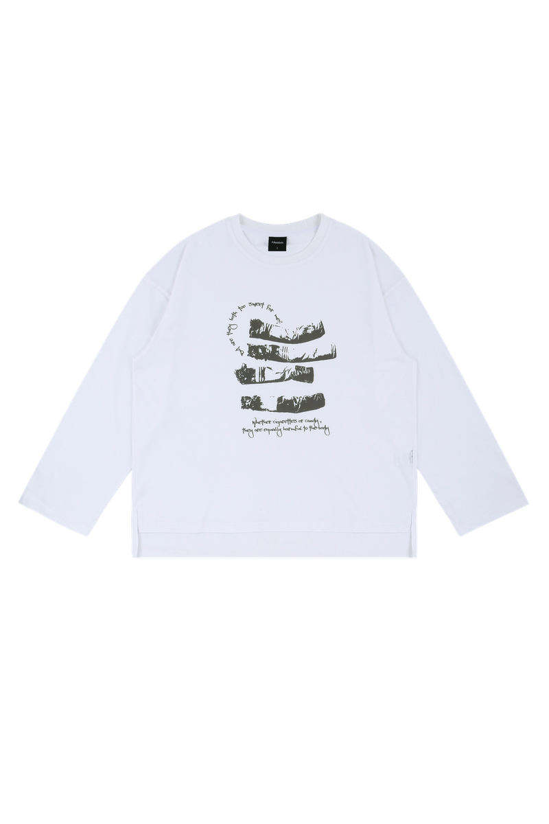 White cigarette long sleeve t-shirts