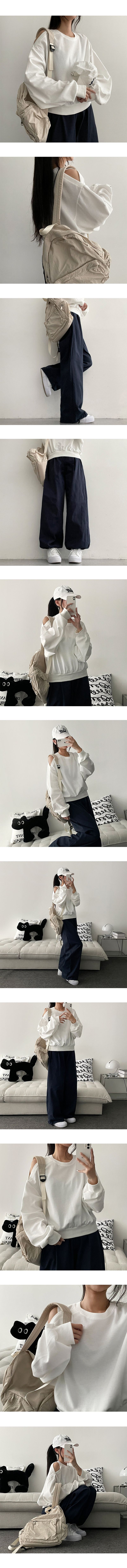 RUTH Hem String Banded Waist Cotton Wide Pants