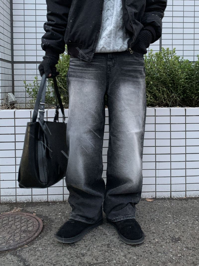 WHAT A LOOK（ワット ア ルック）の「ニールブラックアンドブルーワイドパンツ（パンツ）」