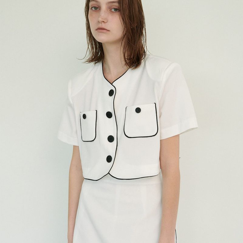 LINE MINI SKIRT, WHITE